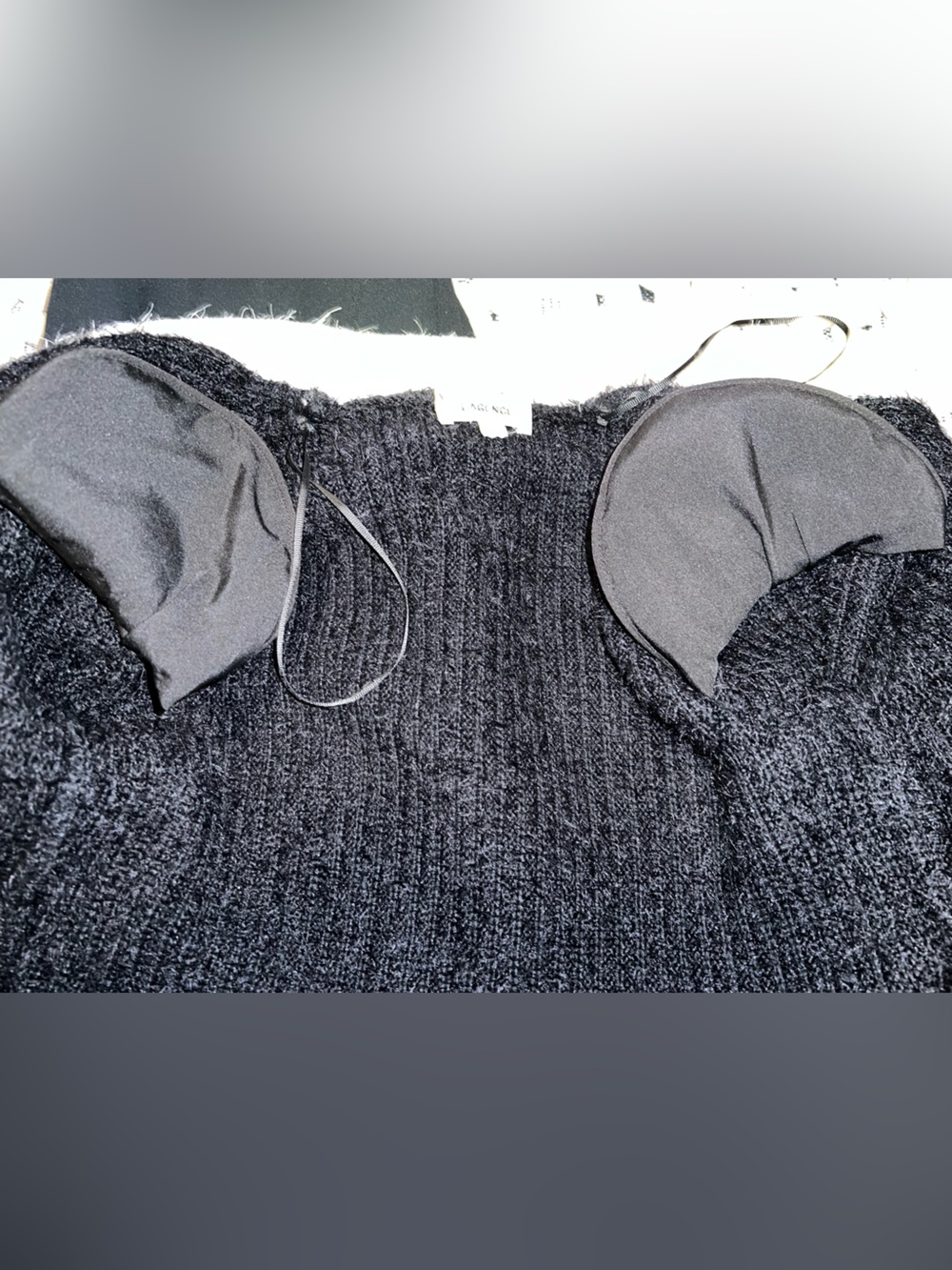 L'AGENCE Black & White Fuzzy Knit Blazer Cardigan - Picture 11 of 11